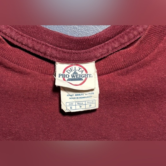 Early 90s Virginia Tech T-Shirt Maroon Unisex Size Small Vintage Original - Picture 2 of 5